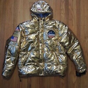 champion metallic gold puffer jacket